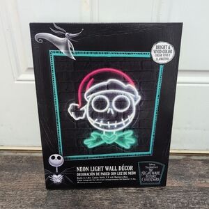 The Nightmare Before Christmas Santa Jack Skellington Neon Light LED Disney New